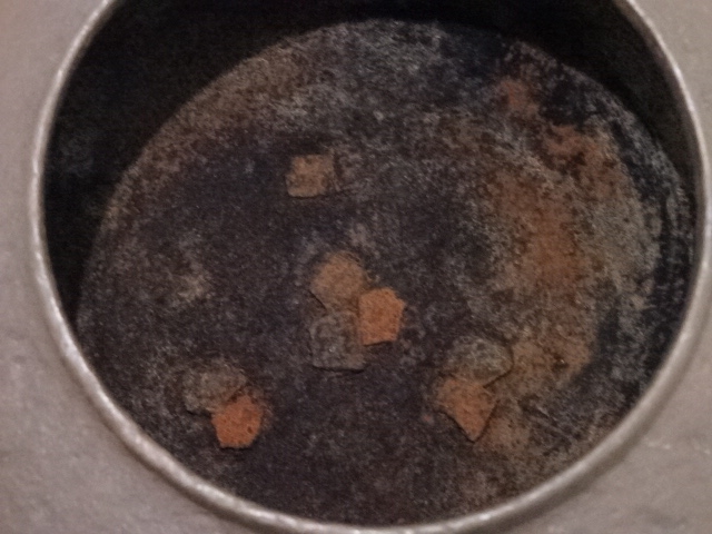  般若勘渓造　唐銅鬼面風炉（畠春斎釜添）（共箱）